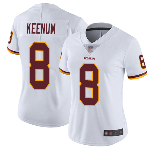 Washington Redskins Limited White Women Case Keenum Road Jersey NFL Football 8 Vapor Untouchable